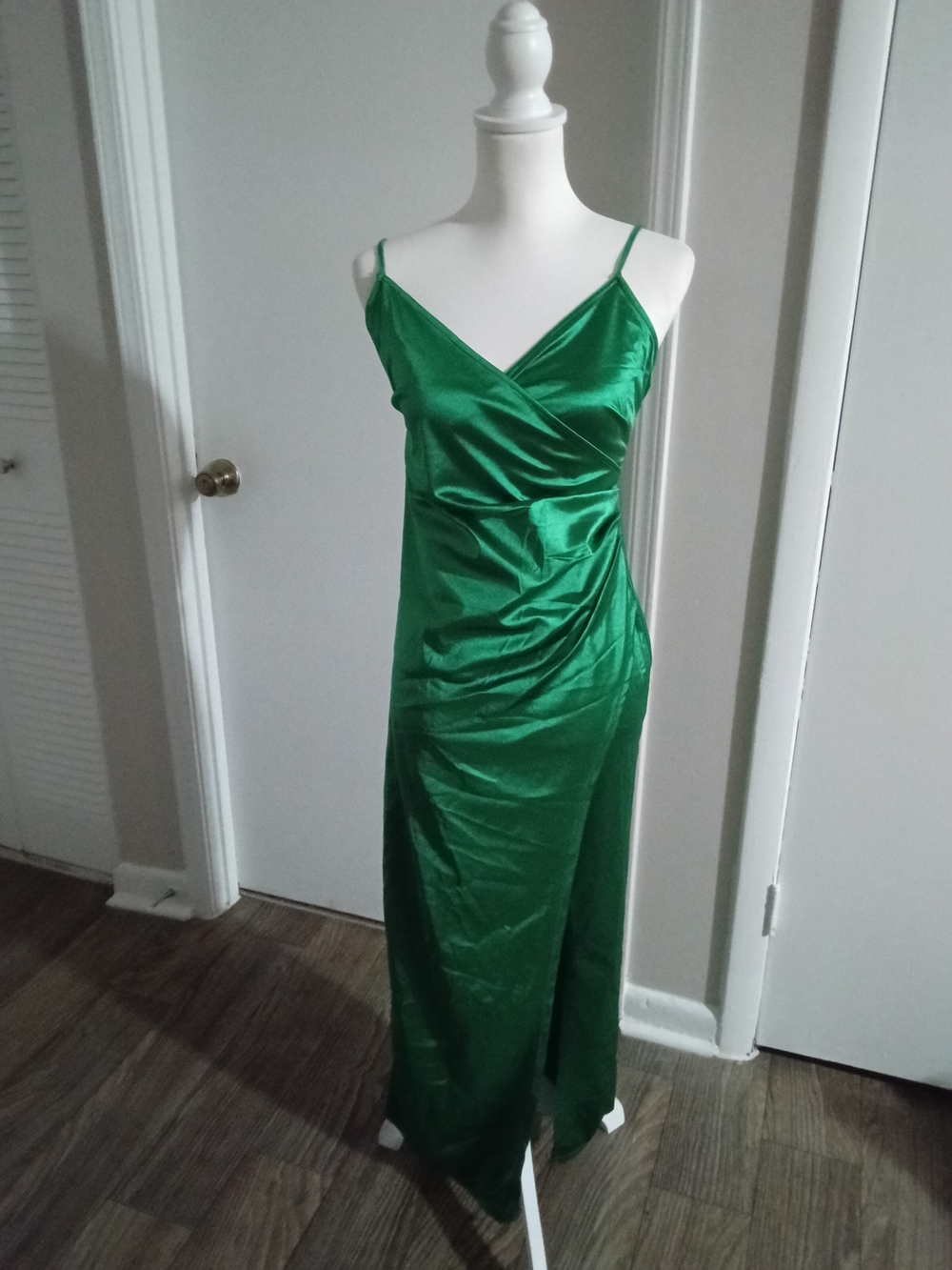 Absolutely Emerald Green Satin Maxi Slip Dress